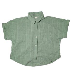 Aeropostale Camp Shirt Womens Small 100% Cotton Button-Up Short-Sleeve NWT